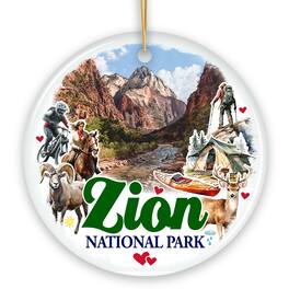 OrnamentallyYou - Adventurous Zion National Park Ornament, Utah Scenic Landmarks Christmas Gift and Outdoor Souvenir - Multi-colored