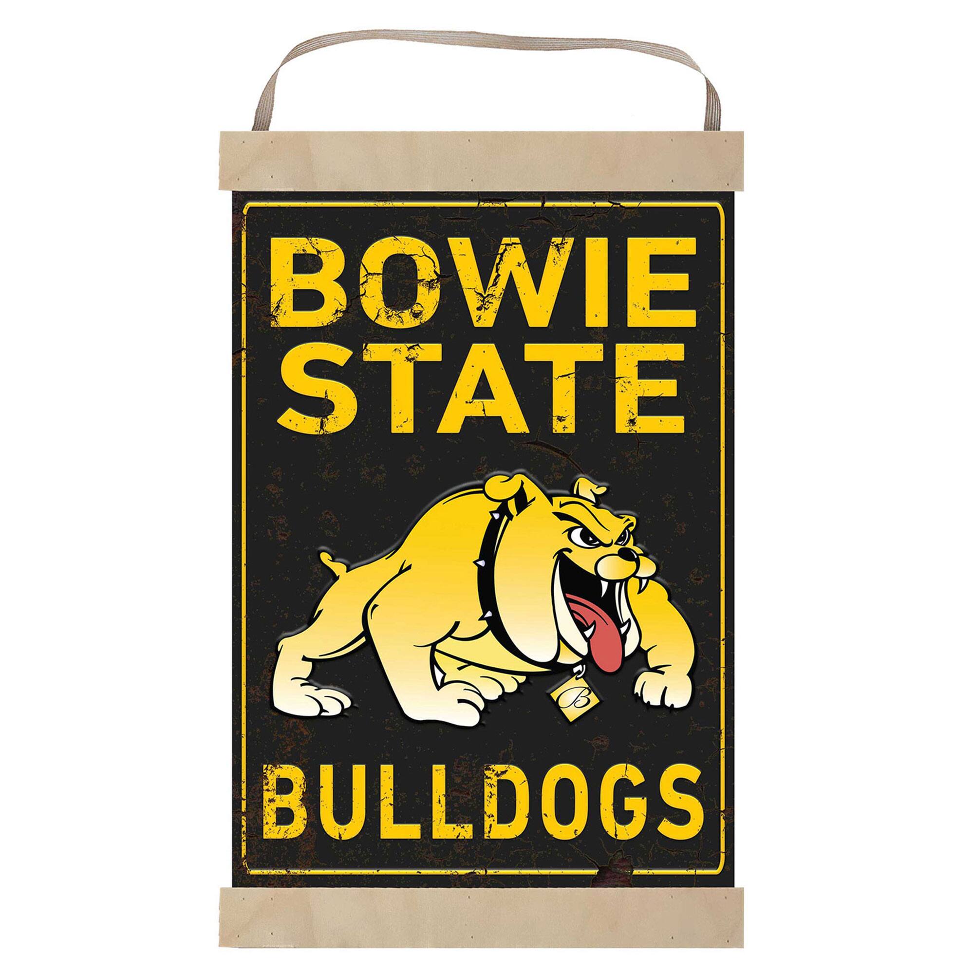 Bowie State Bulldogs Faux Rust Banner Sign