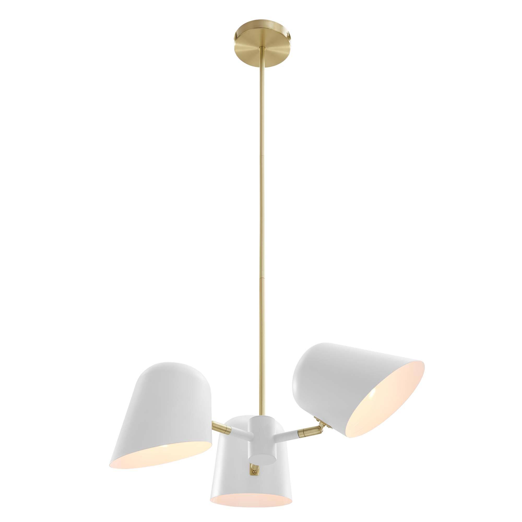 Alt View 1. Modway - Briana 3-Light Pendant Light by Modway - White.