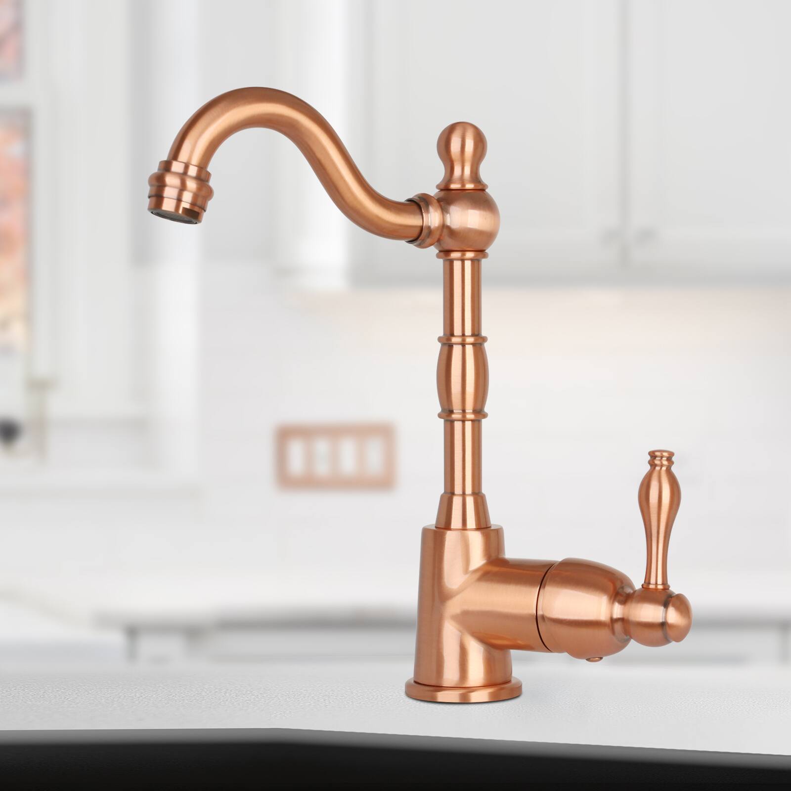 Alt View 1. Akicon - Akicon Solid Brass One-Handle Widespread Kitchen Bar Faucet in Copper - Copper.