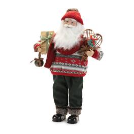 BreeBe - Ski Santa Character with Snow Shoes 12.5"H - Red, White, Black