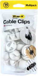 Wrap-It Storage - Cable Clips - White - Angle_Zoom