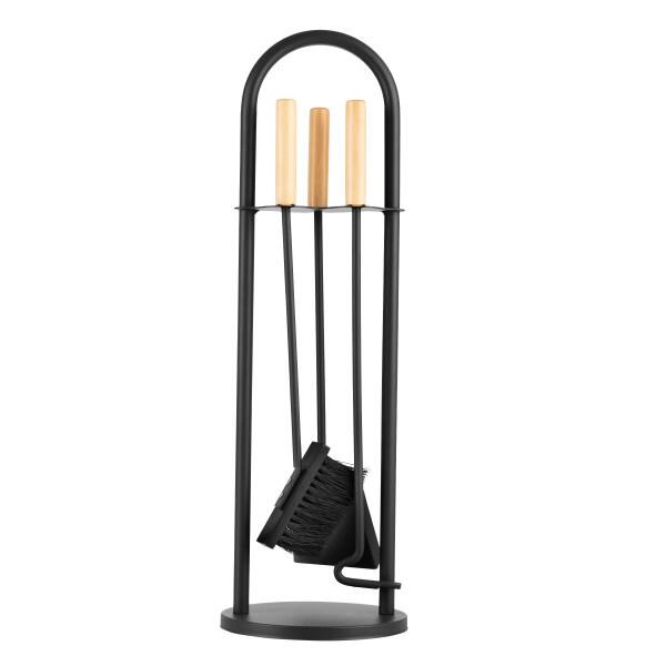 Left. Lavish Home - 4PC Fireplace Tool Set with Poker, Brush, Shovel, and Stand.
