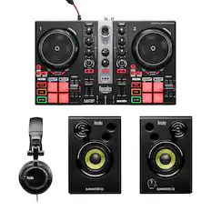 Front. Hercules - DJ Learning Kit MK II DJ Mixer - Black.