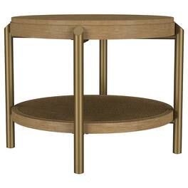 Coaster Co. of America - Arini Round End Side Table With Storage Shelf Sand Wash - Yellow