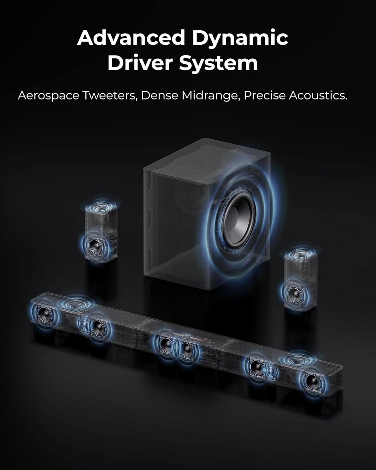 Advanced Dynamic Driver System  
Aerospace Tweeters, Dense Midrange, Precise Acoustics.