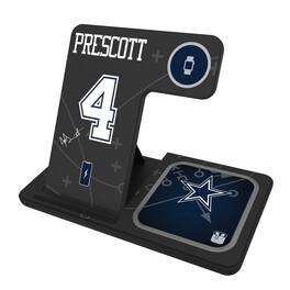 Keyscaper - Dak Prescott Dallas Cowboys Ready 3-in-1 Charging Station - Black