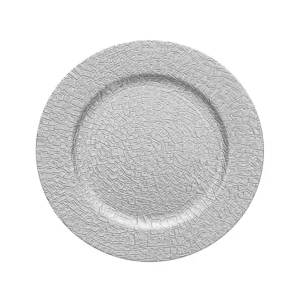 Front. American Atelier - Rhiannon Silver Plated Set of 4 Charger Plates 13"D - Silver.