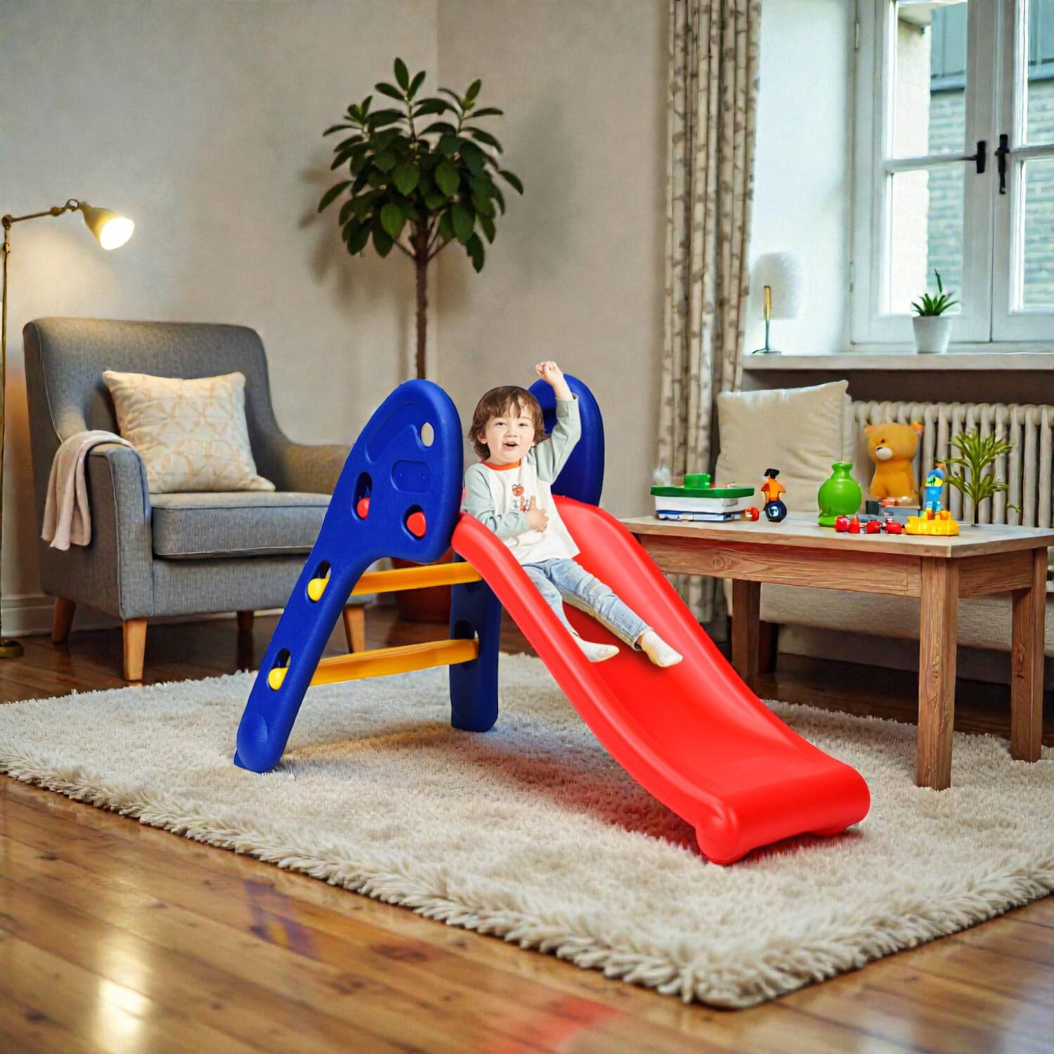 BreeBe - Children’s Compact Folding Slide with 2 Steps - Red price history on PriceWatchPro