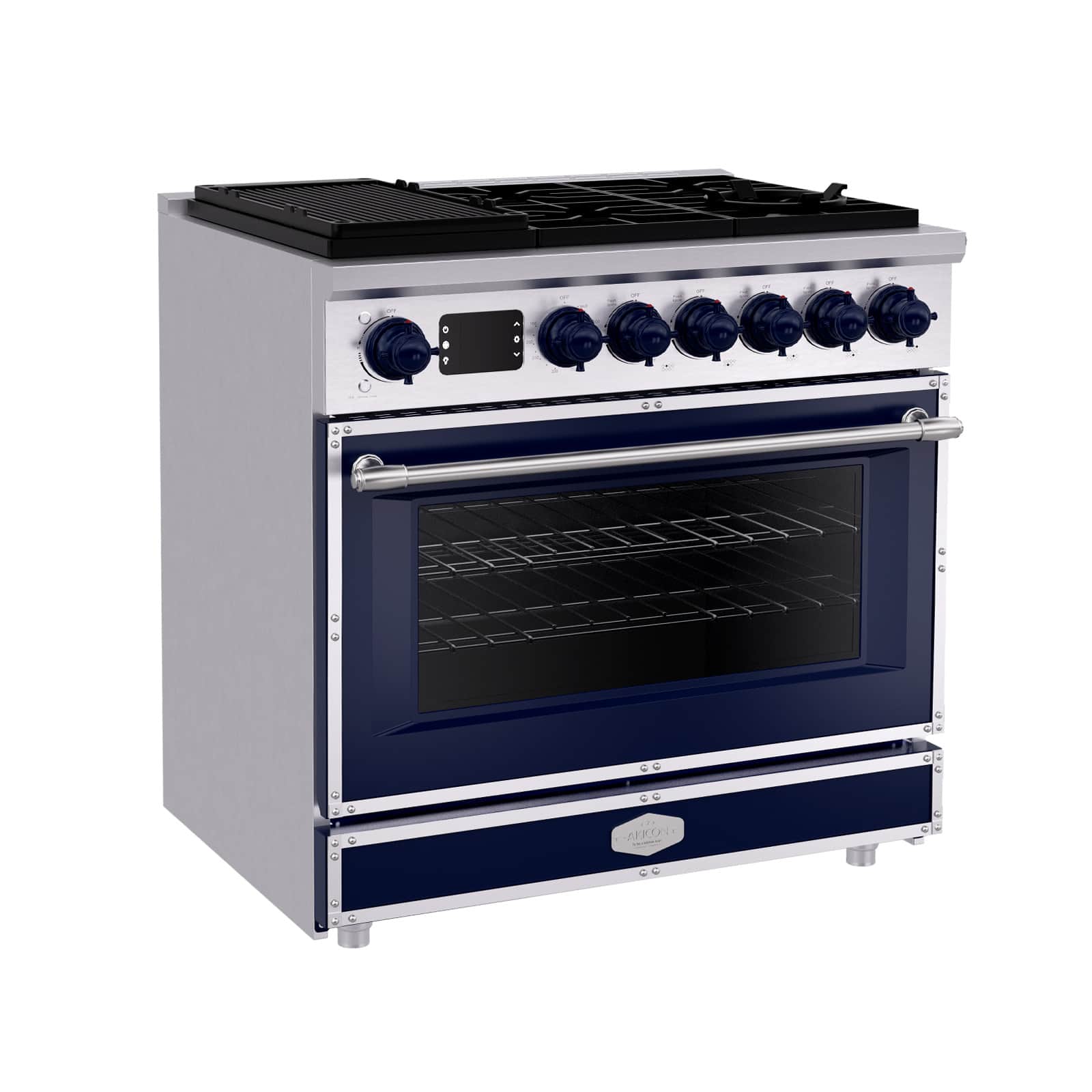 Akicon - 4.2 Cu.ft Freestanding Gas Rapid Convection Range with 6 Sealed Burners and Cast Iron Grates in Cobalt Blue - Cobalt Blue