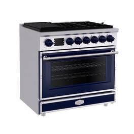 Akicon - 4.2 Cu.ft Freestanding Gas Rapid Convection Range with 6 Sealed Burners and Cast Iron Grates in Cobalt Blue - Cobalt Blue