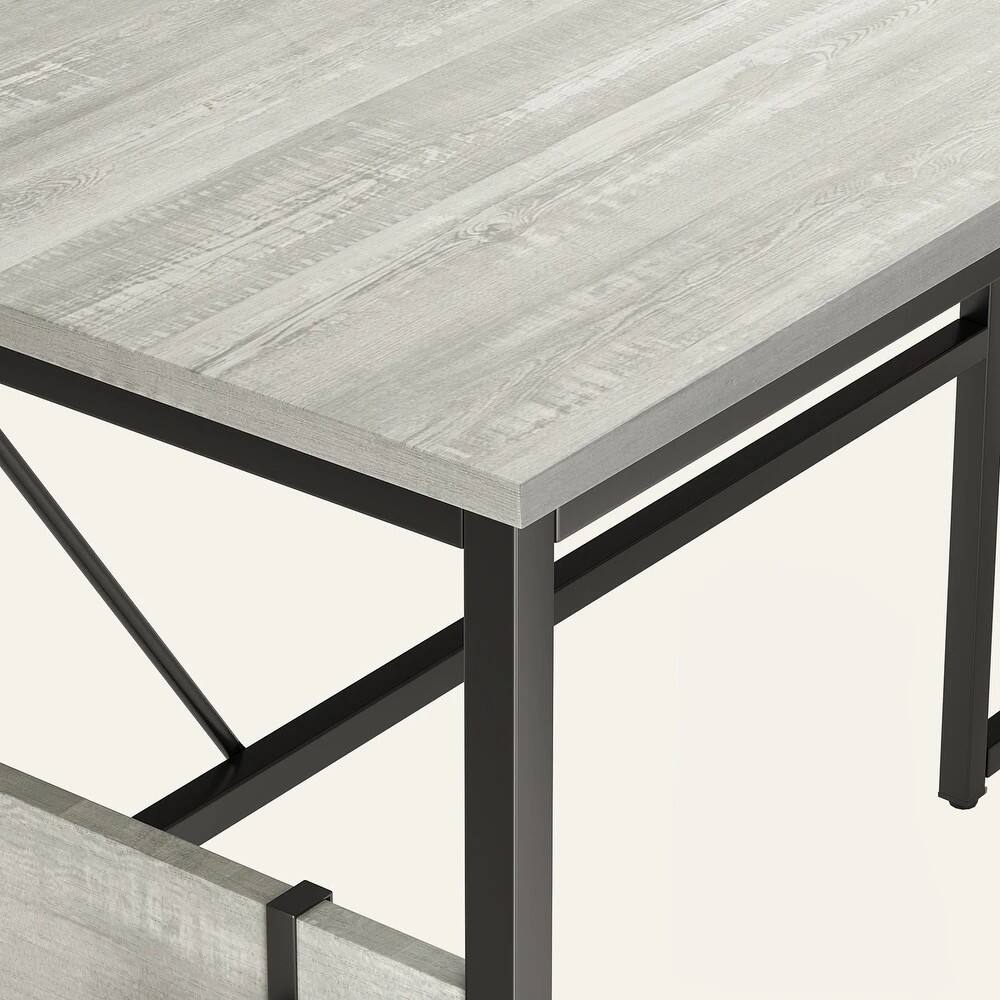 Alt View 12. Bestier - L-Shaped Computer Desk with Storage Cabinet - 60" Wide - White.