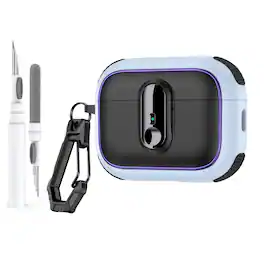 Dteck - Case For Airpods Pro 3rd Gen (2025) Shockproof Drop Protection Safe Lock Cover With Cleaning Pen & Keychain - Skyblue