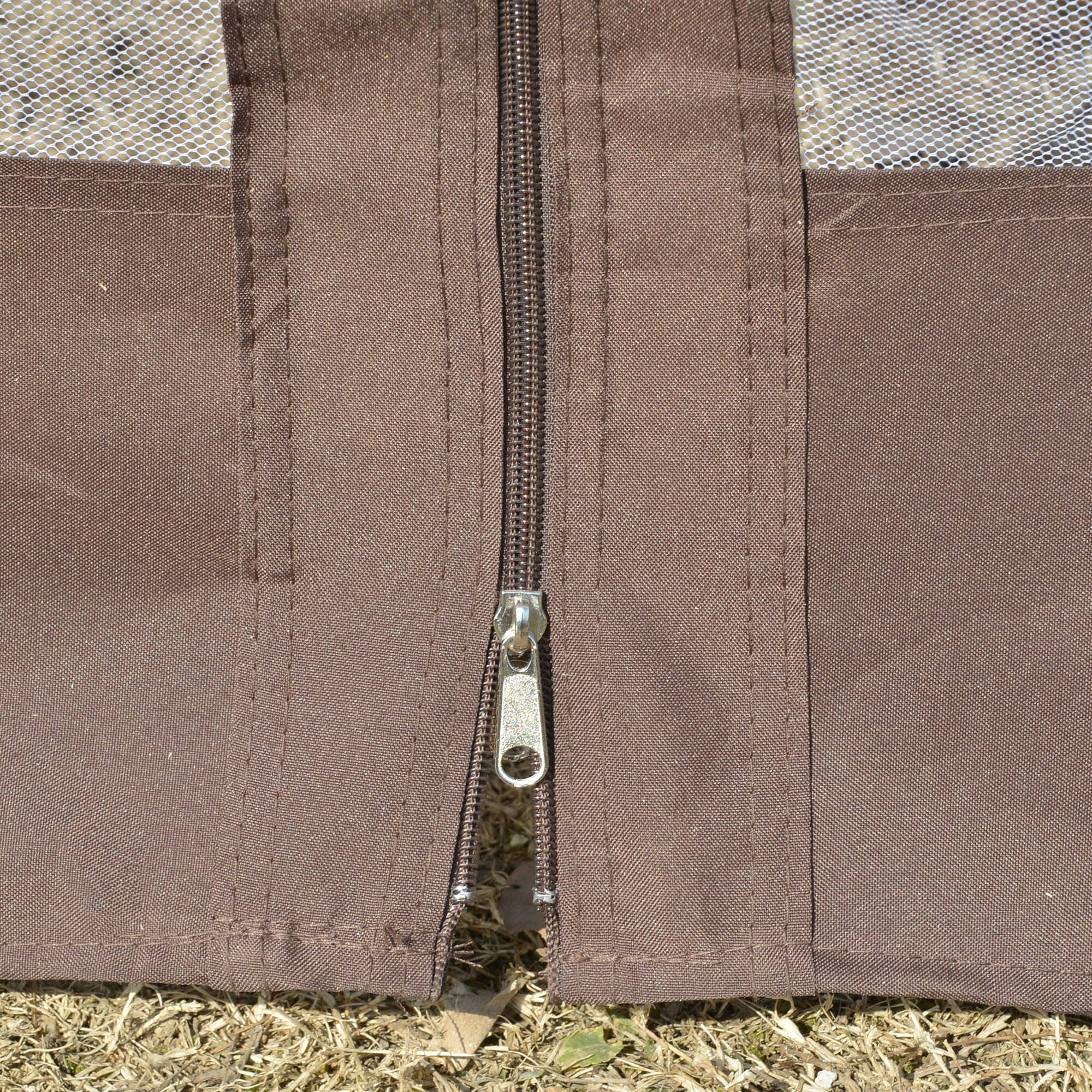 Alt View 5. Outsunny - 10' x 13' Outdoor Gazebo, Patio Gazebo Canopy Shelter w/Double Vented Roof, Zippered Mesh Sidewalls - Brown.