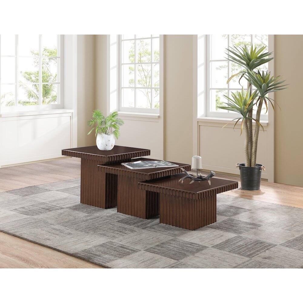 Alt View 2. Meridian Furniture - Spencer Brown Oak Veneer Coffee Table - Brown.