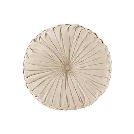 Gracie Mills - Yvonne Plush Round Chenille Floor Pillow Cushion - Ivory
