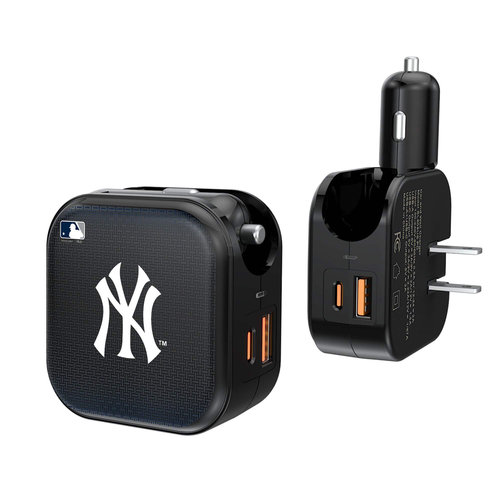 Keyscaper - New York Yankees 2-in-1 USB A/C Charger - Black
