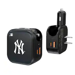Keyscaper - New York Yankees 2-in-1 USB A/C Charger - Black