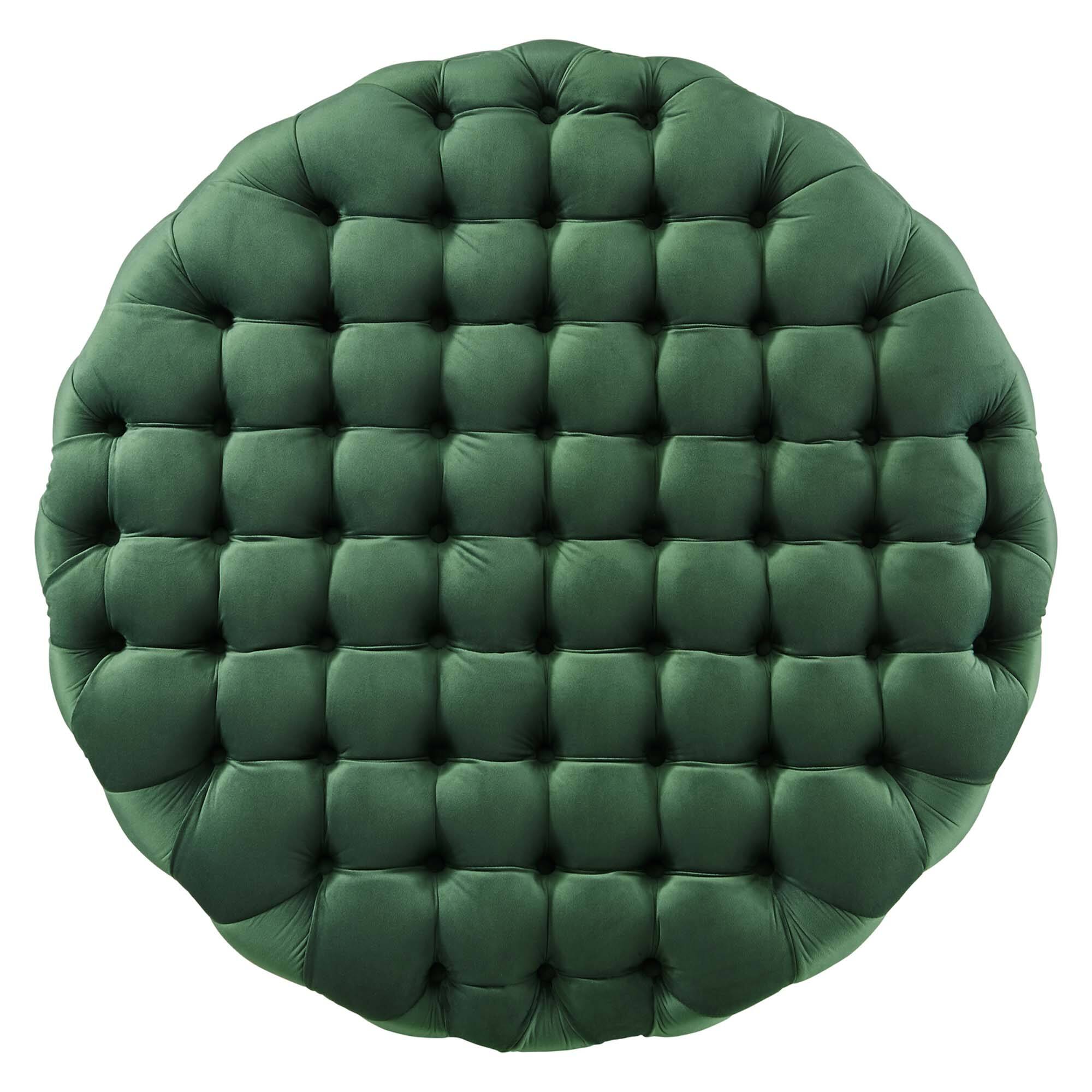 Alt View 2. Modway - Amour Tufted Button Large Round Performance Velvet Ottoman by Modway - EEI-5469-EME.