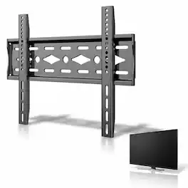 Dazzed Corner - Fixed TV Wall Mount 26–65", Ultra Slim, VESA 400x400, 110 lbs - Black