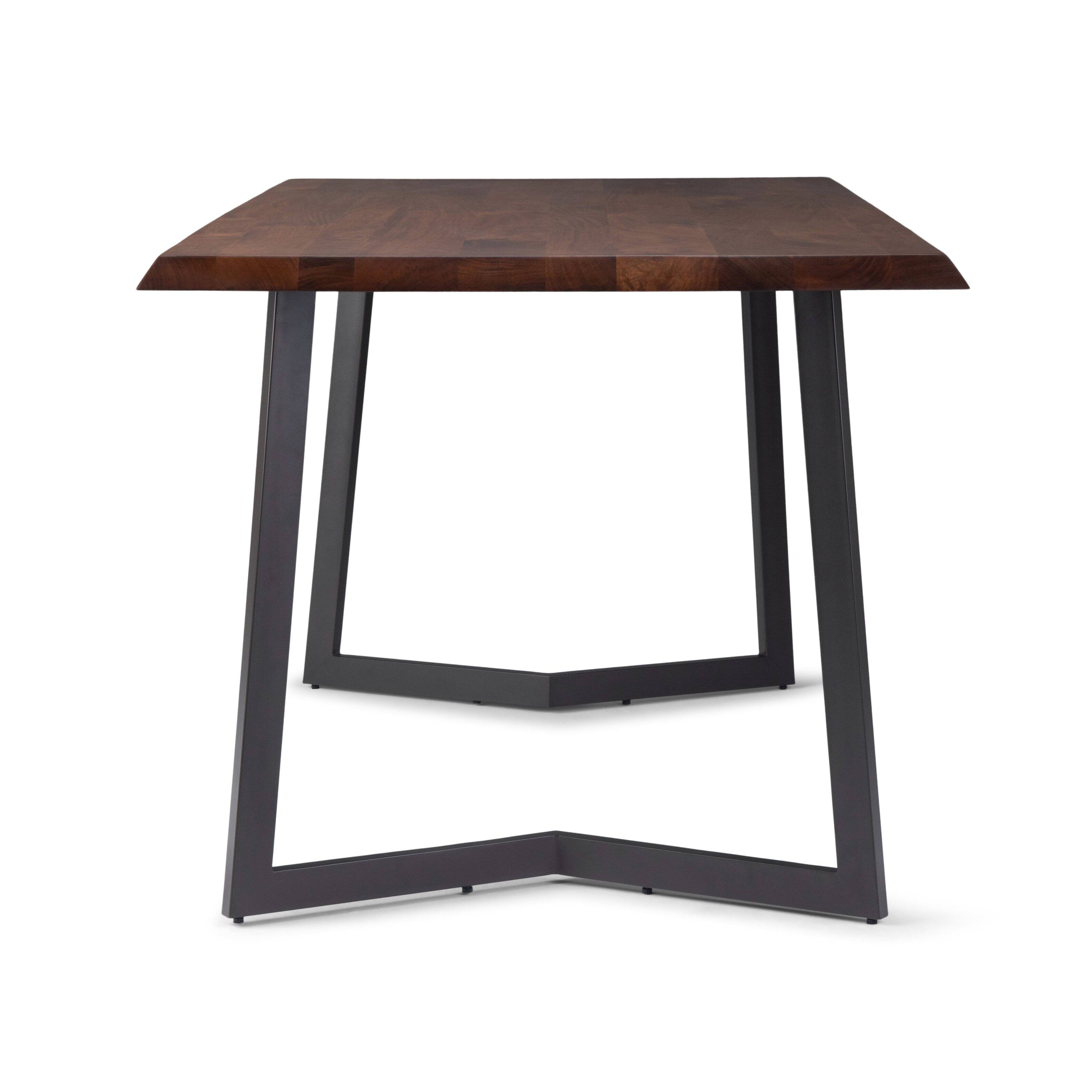Alt View 7. Simpli Home - Watkins MANGO WOOD & Metal 72" x 36" Rectangle Modern Industrial Dining Table with Inverted Metal Base in Dark Brown - Dark Brown.