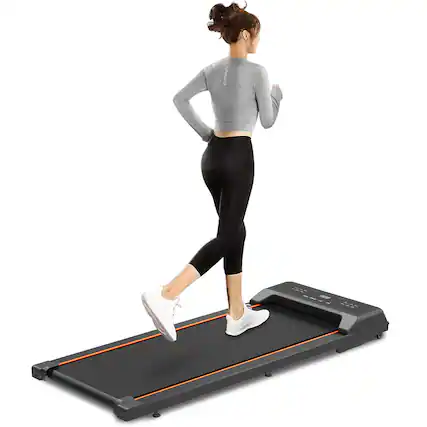 Front. Akoasm - 2.5HP Portable Walking Pad Under Desk Treadmill with LED Display and Remote Control for Home Office, 265LBS - Black.