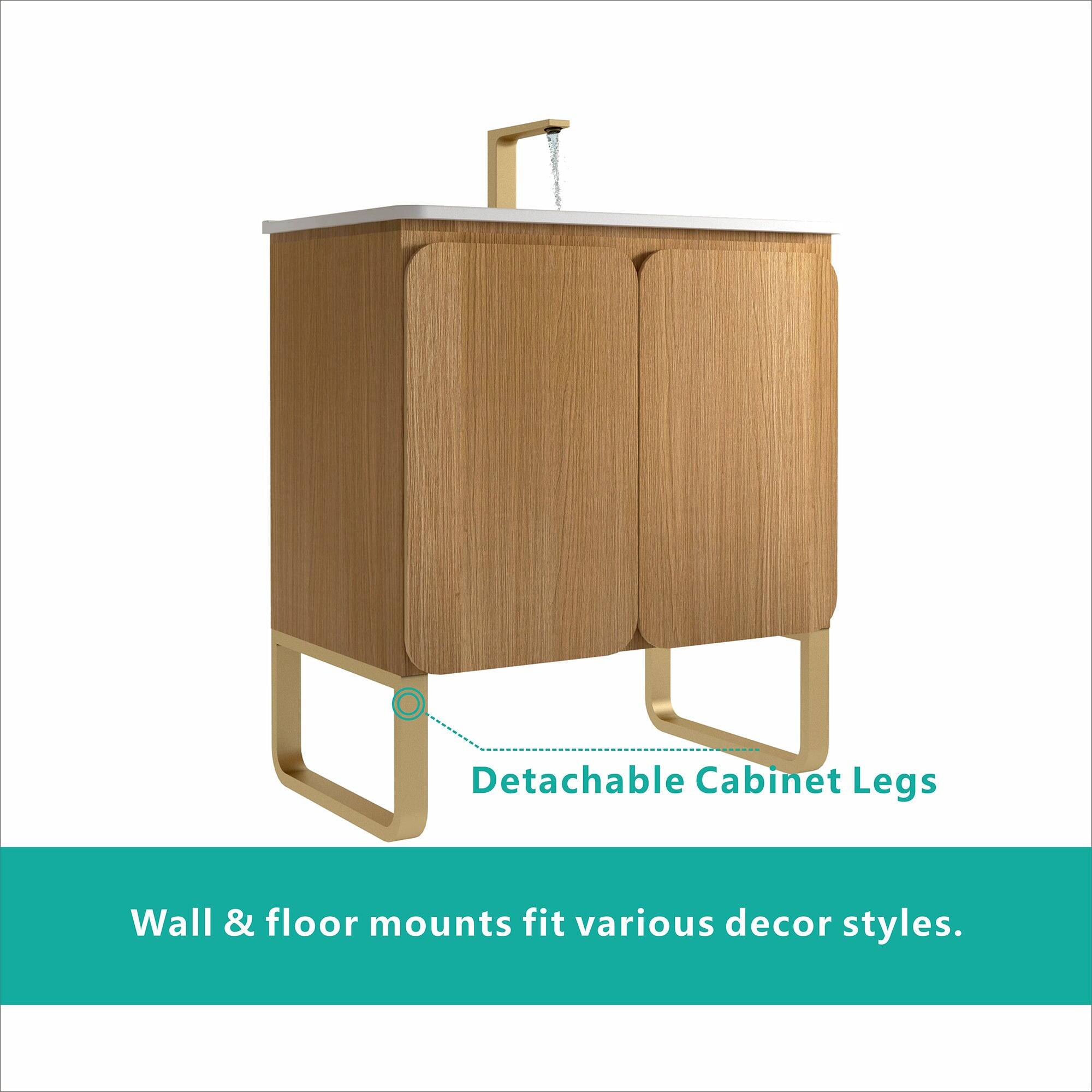 Detachable Cabinet Legs

Wall & floor mounts fit various decor styles.