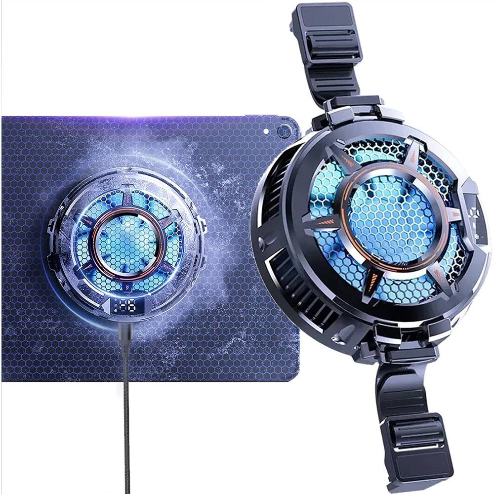 Angle. ACJPR - Tablet and Phone Cooler, 30W Magnetic Cooling Fan with 3 Modes, Universal Semiconductor Radiator for iPad/Android/PC - Black.