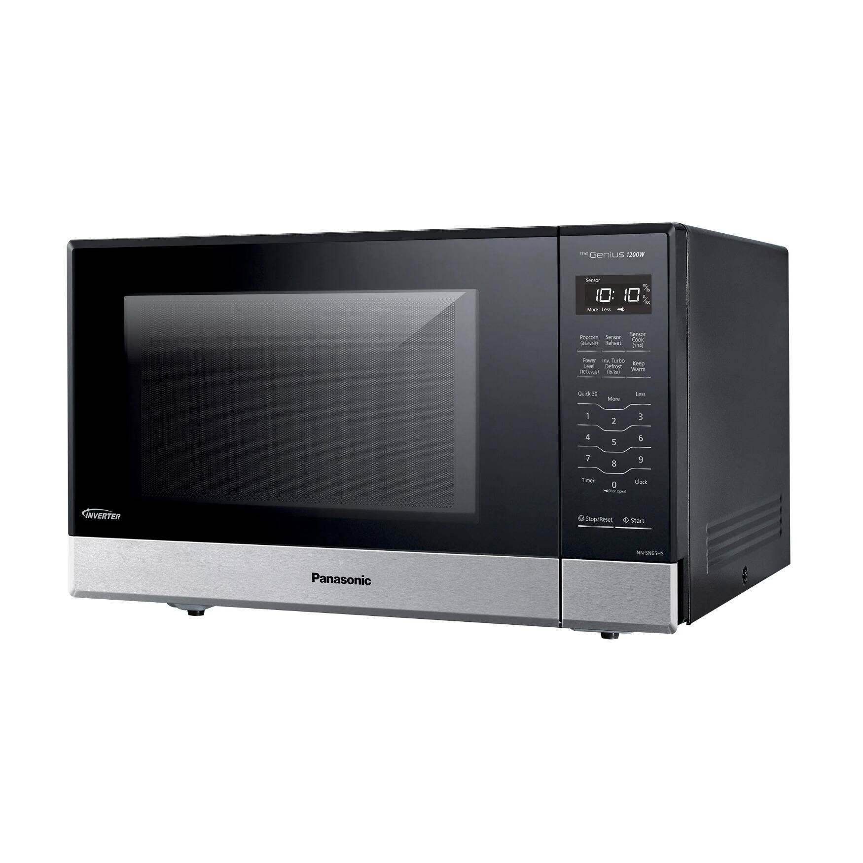 Genius 1200W  
Sensor  
10:10  
10%  

Panasonic  
Inverter  

Power  
Sensor  
Super  
Quick  
Power  
Turbo  
Keep  
Warm  
Reheat  
Defrost  
Timer  
Clock  

Quick 30  
1  
2  
3  

Stop/Reset  
Start  

INN-2565G