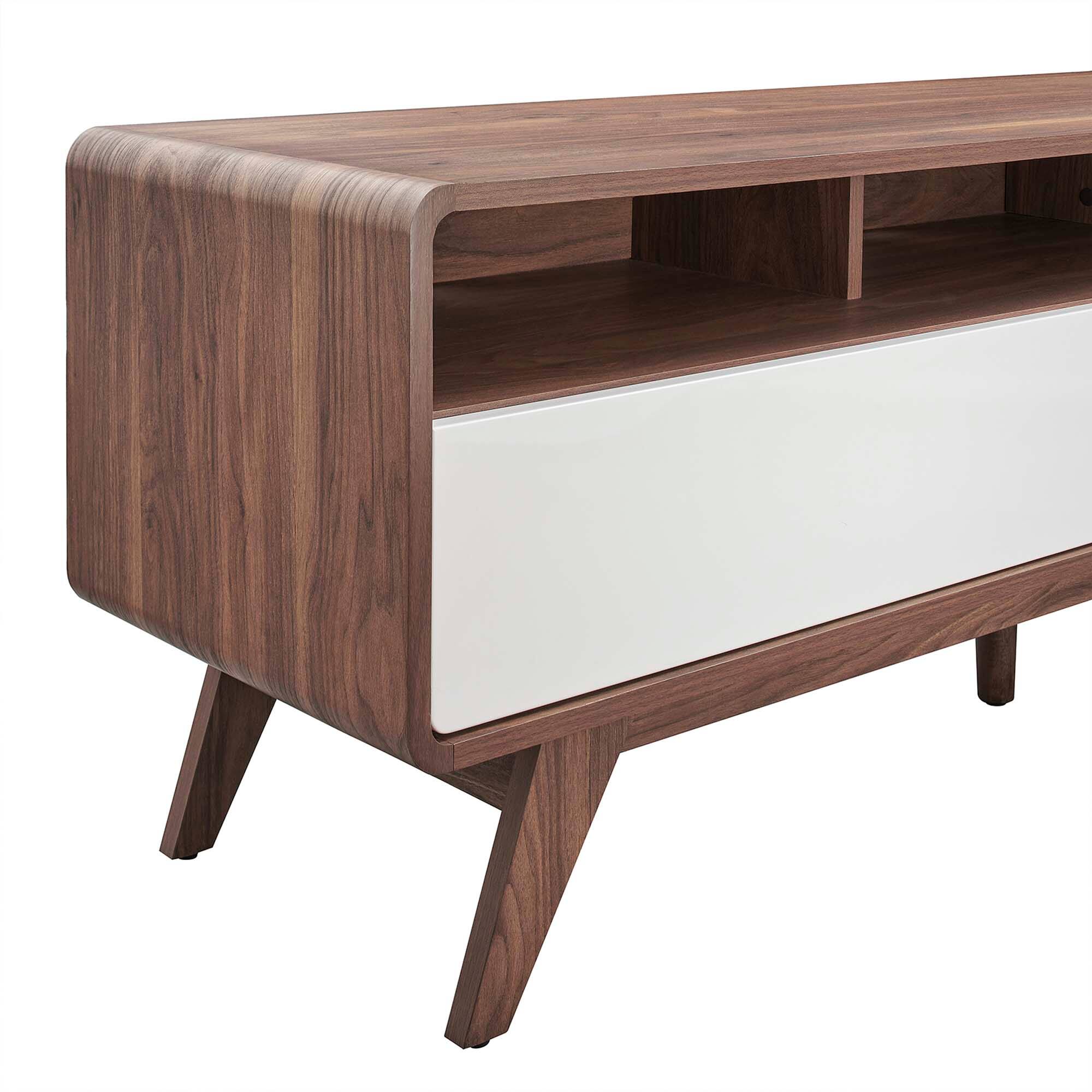 Alt View 4. Modway - Transmit 60" TV Stand by Modway - Walnut White.