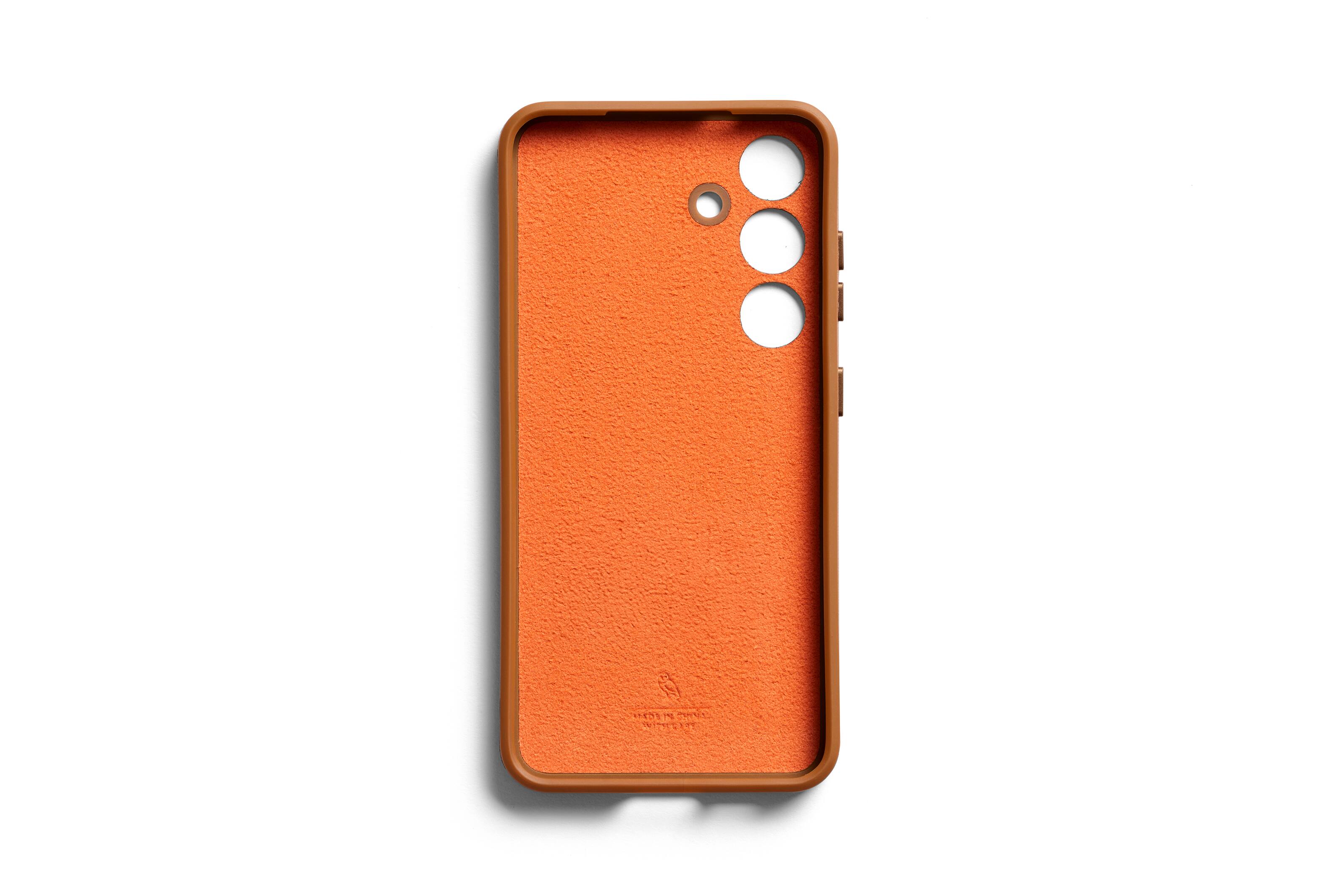 Angle. Bellroy - Galaxy S24 Leather Phone Case - Terracotta.