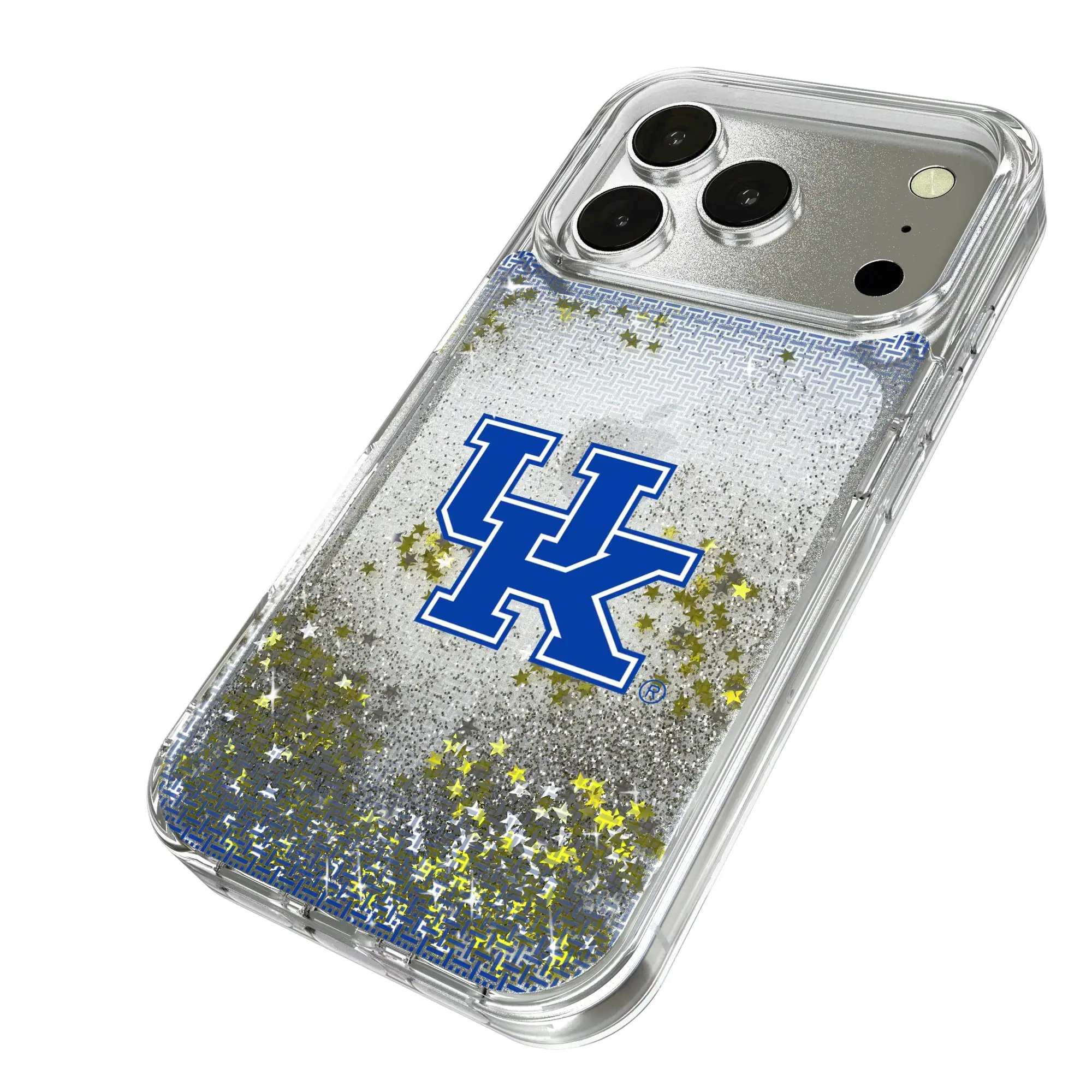 Alt View 1. Keyscaper - Kentucky Wildcats Linen Logo iPhone Glitter Case - 16 Pro - Multicolor.