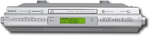 Customer Reviews Sony Under Cabinet Cd R Rw Clock Radio Silver