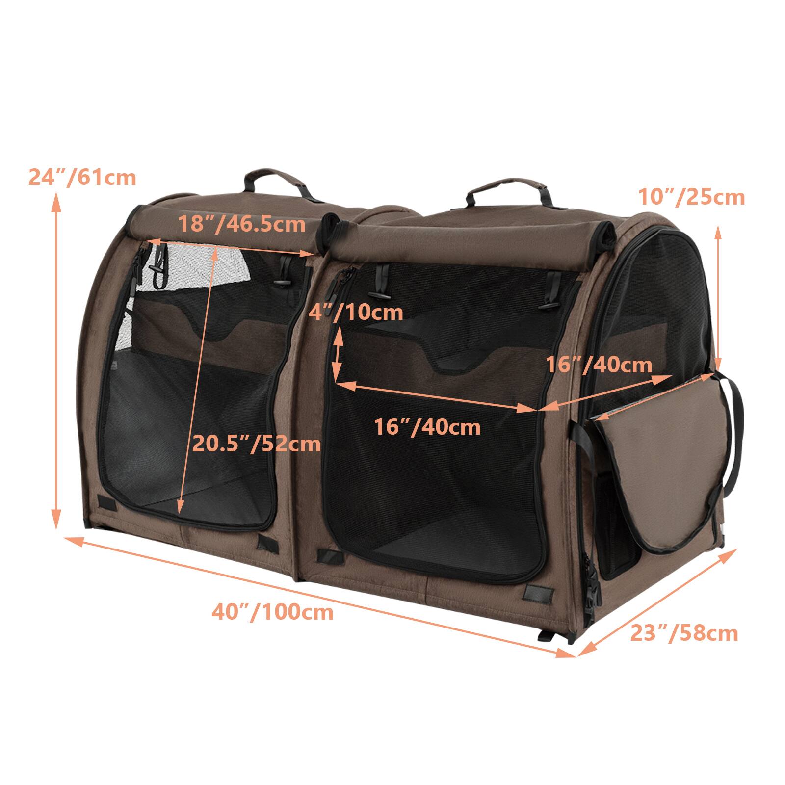 The text on the image reads:
24" / 61cm 18" / 46.5cm 10" / 25cm 47" / 10cm 4" 16" / 40cm 16" 16" / 40cm 20.5" / 52cm 40" 40" / 100cm 23" / 58cm