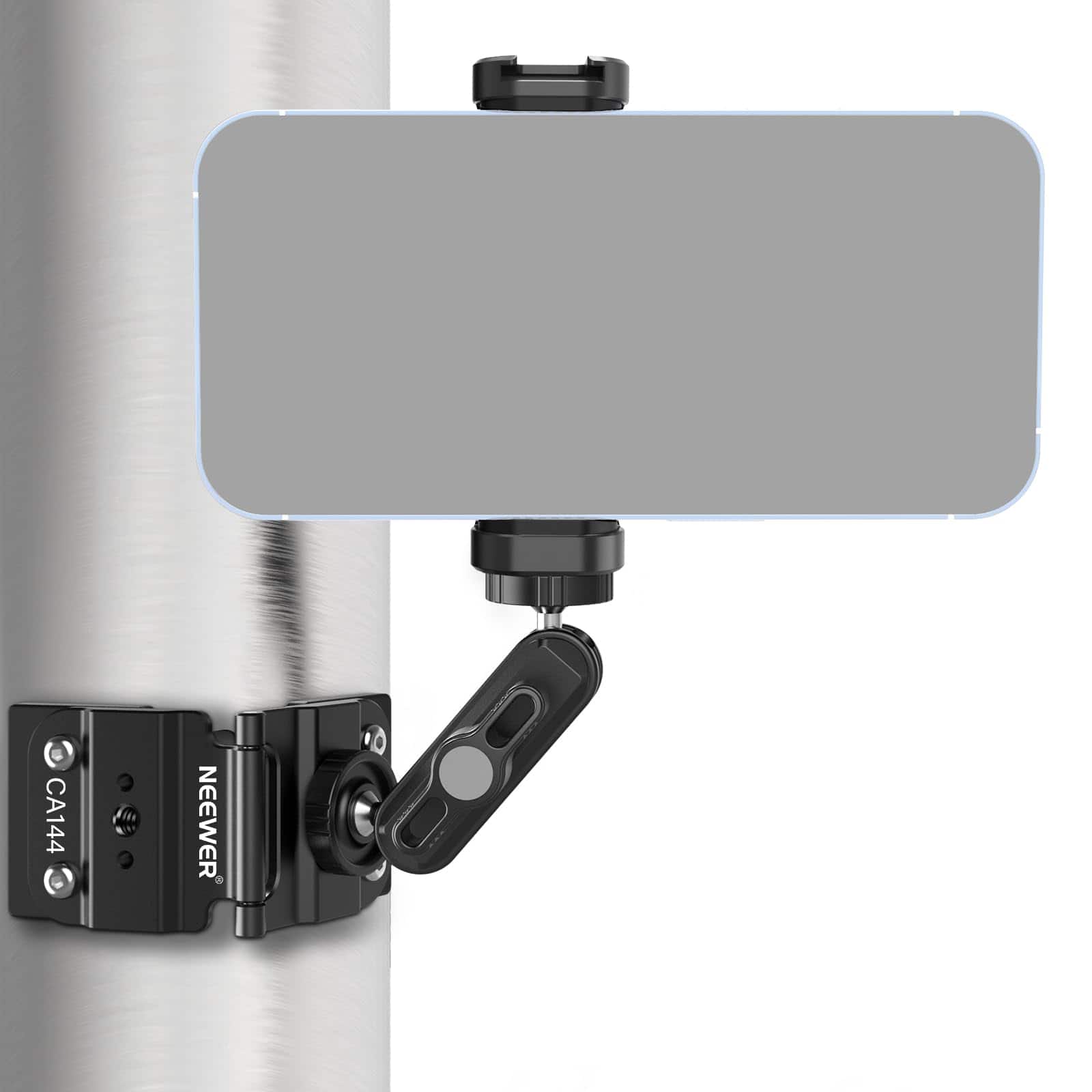 Neewer - CA144 Dual Magnetic Mount: Fence-Friendly Metal Post for Mevo, GoPro & Radar. Perfect for GameChanger Baseball Live.