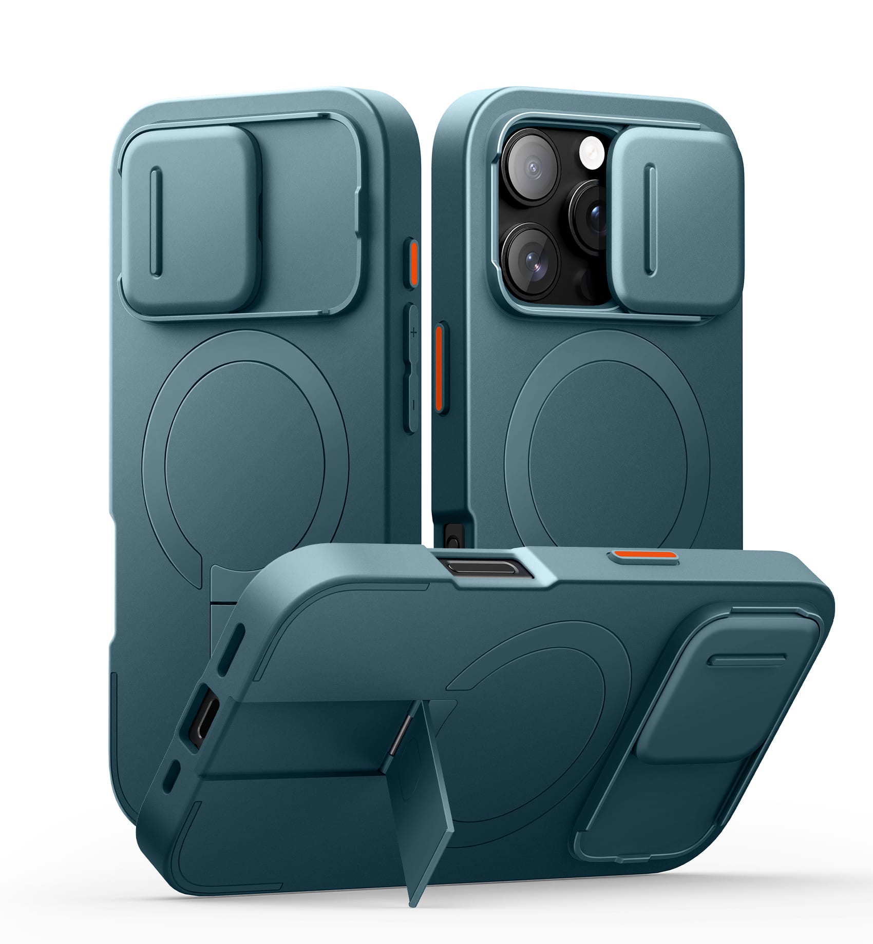 SURITCH - Bumper Case for iPhone 16 Pro with Camera Cover, Compatible with MagSafe, Kickstand, Shockproof Slim Protective Cover - Lake Green price history on PriceWatchPro