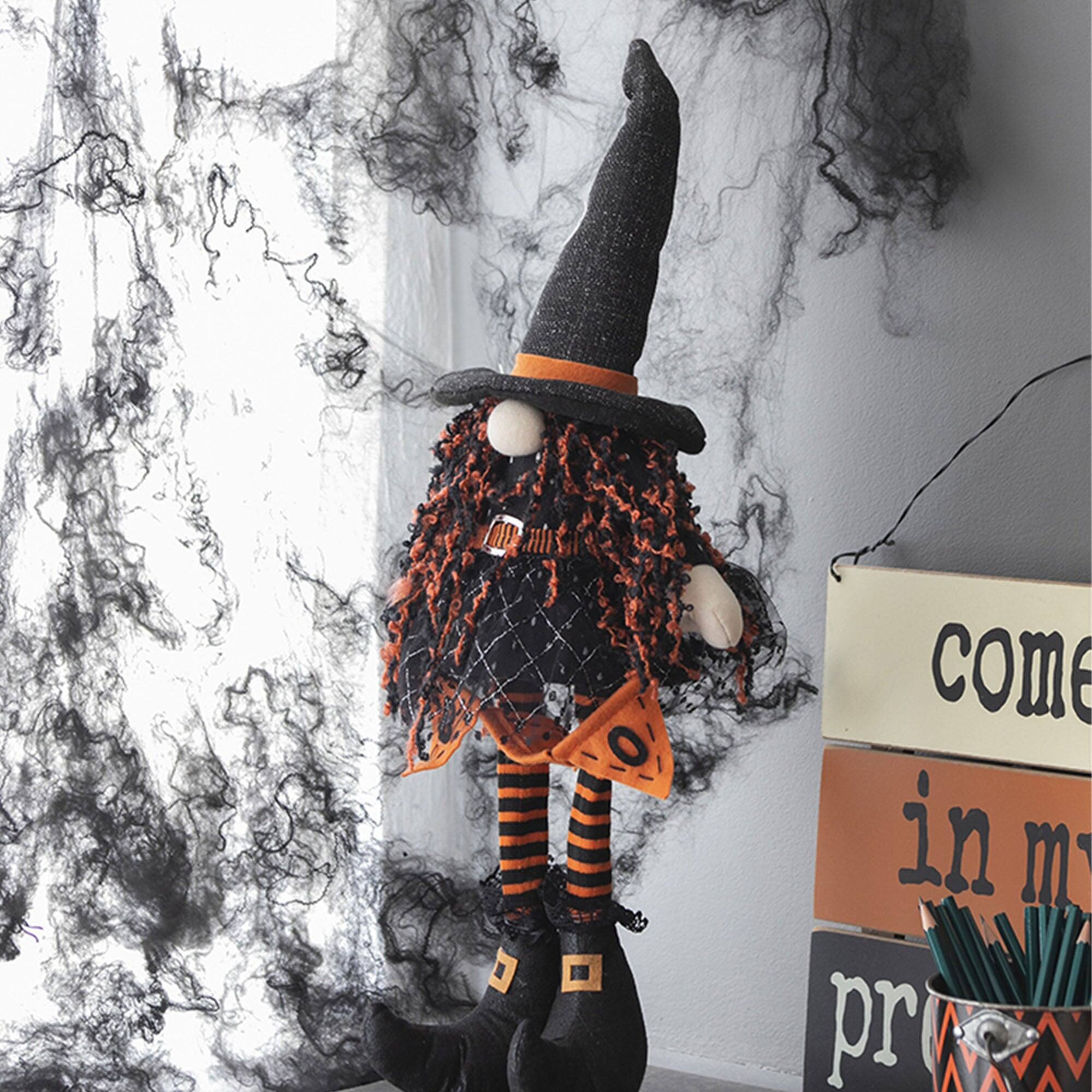 Alt View 1. Boyel Living - Halloween Gnome Decoration with B-O-O Banner and Spring Body - Black,Orange,White.