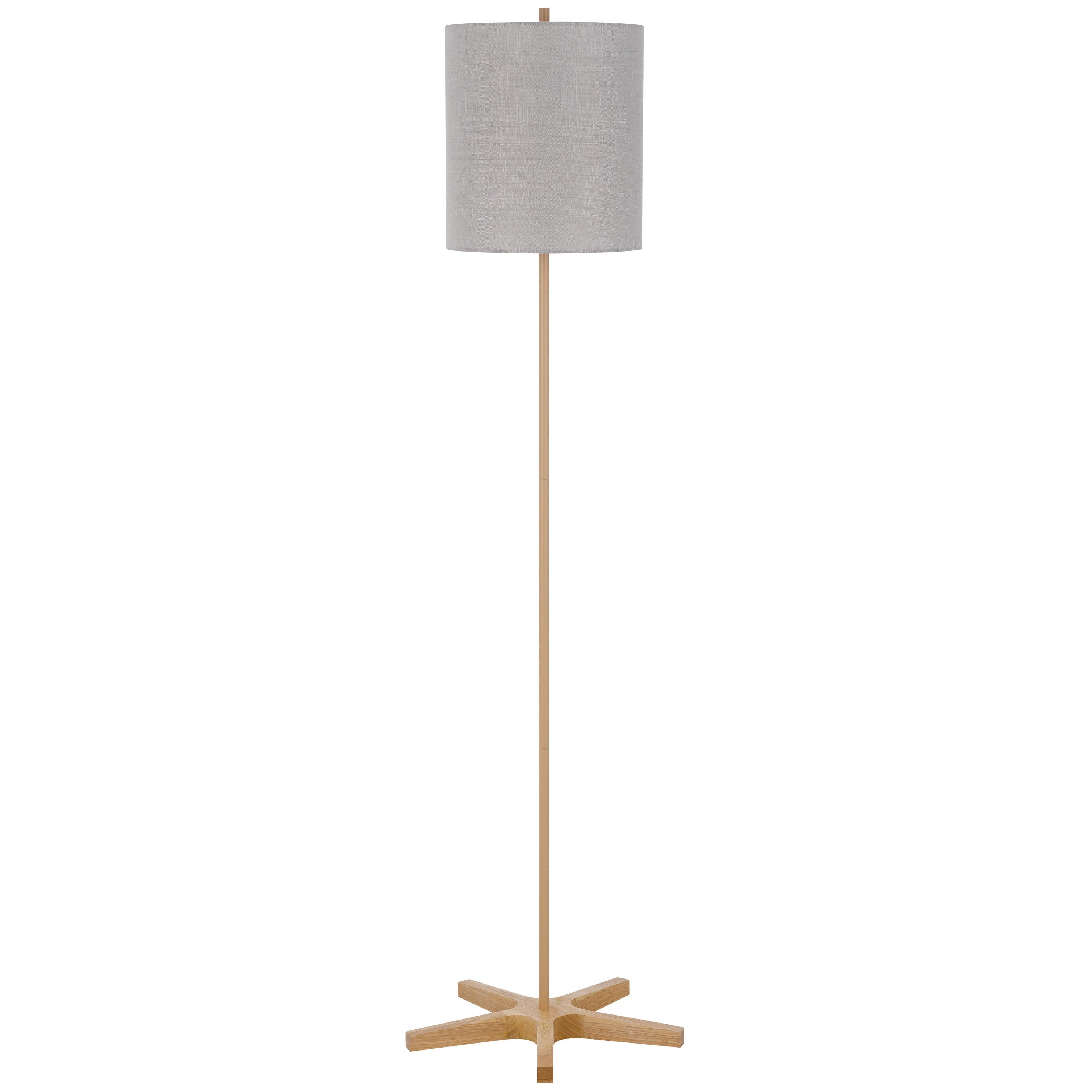 Manhattan Lane - Plue 62 Inch Floor Lamp, Pole w Star Wood Base, Shade