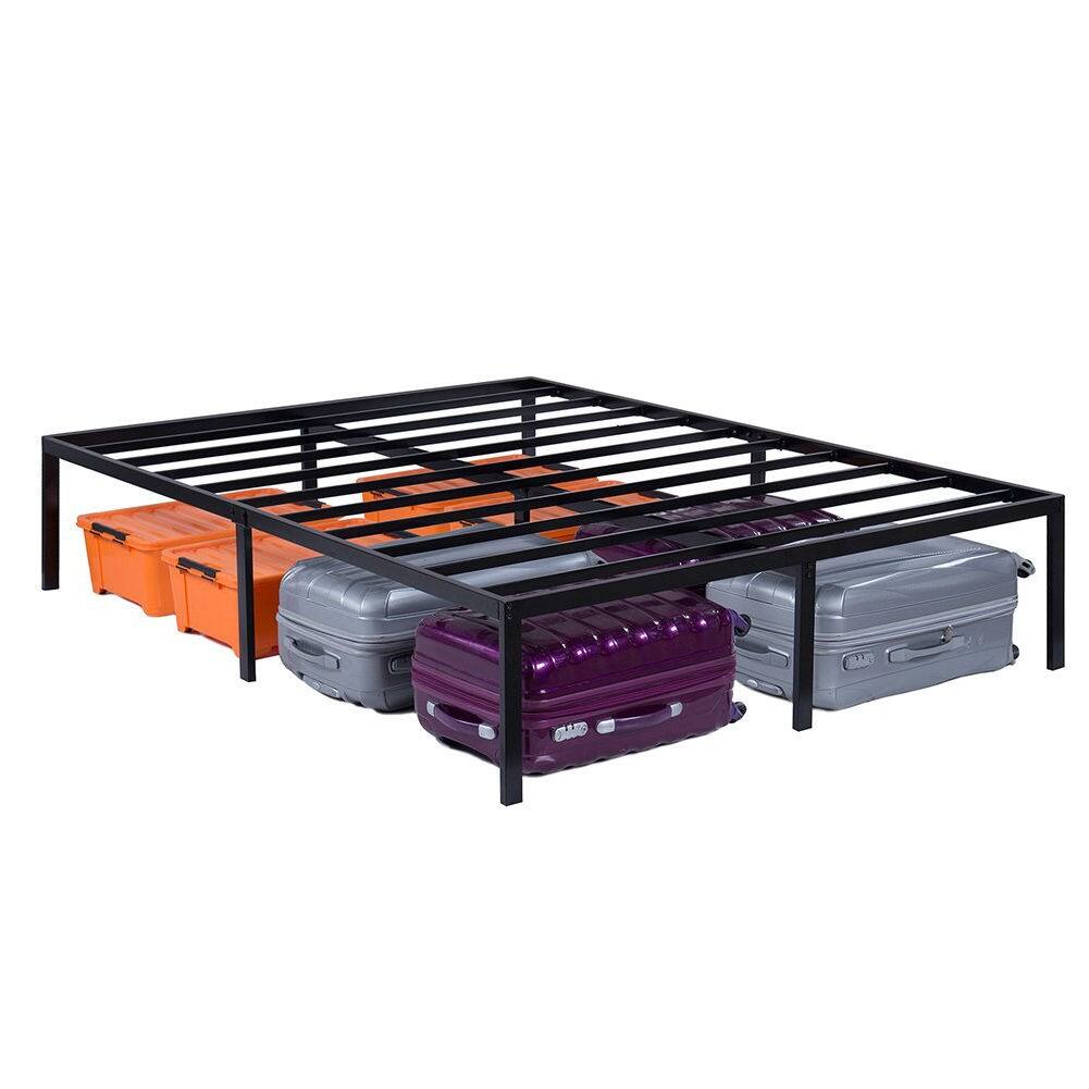 Back. Hivvago - Hivvago King size 16-inch High Heavy Duty Metal Bed Frame - Black.