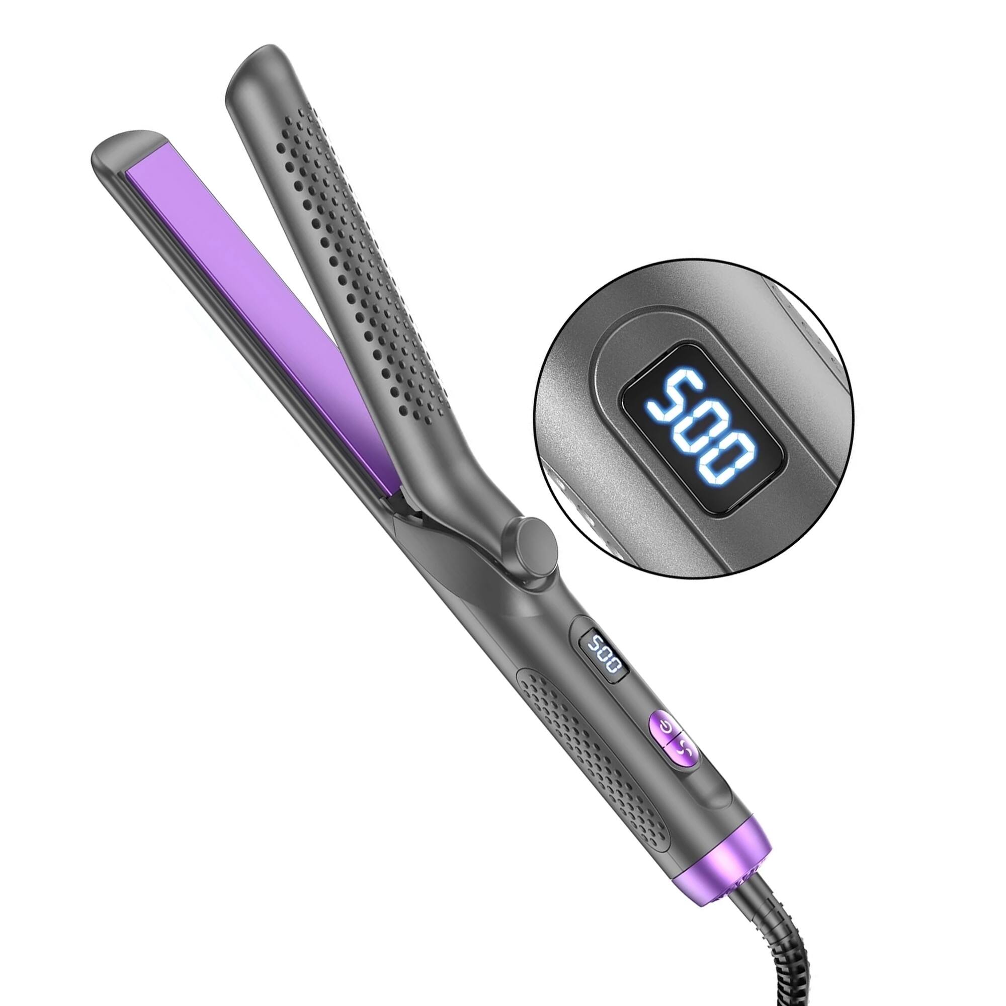 NEXPURE - Airflow Styler Curling Iron, Flat Iron Hair Straightener and Curler 2 in 1, Ionic Curling Wand with 360°