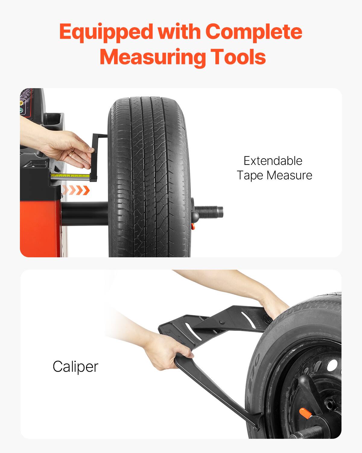Equipped with Complete Measuring Tools

Extendable Tape Measure

Caliper