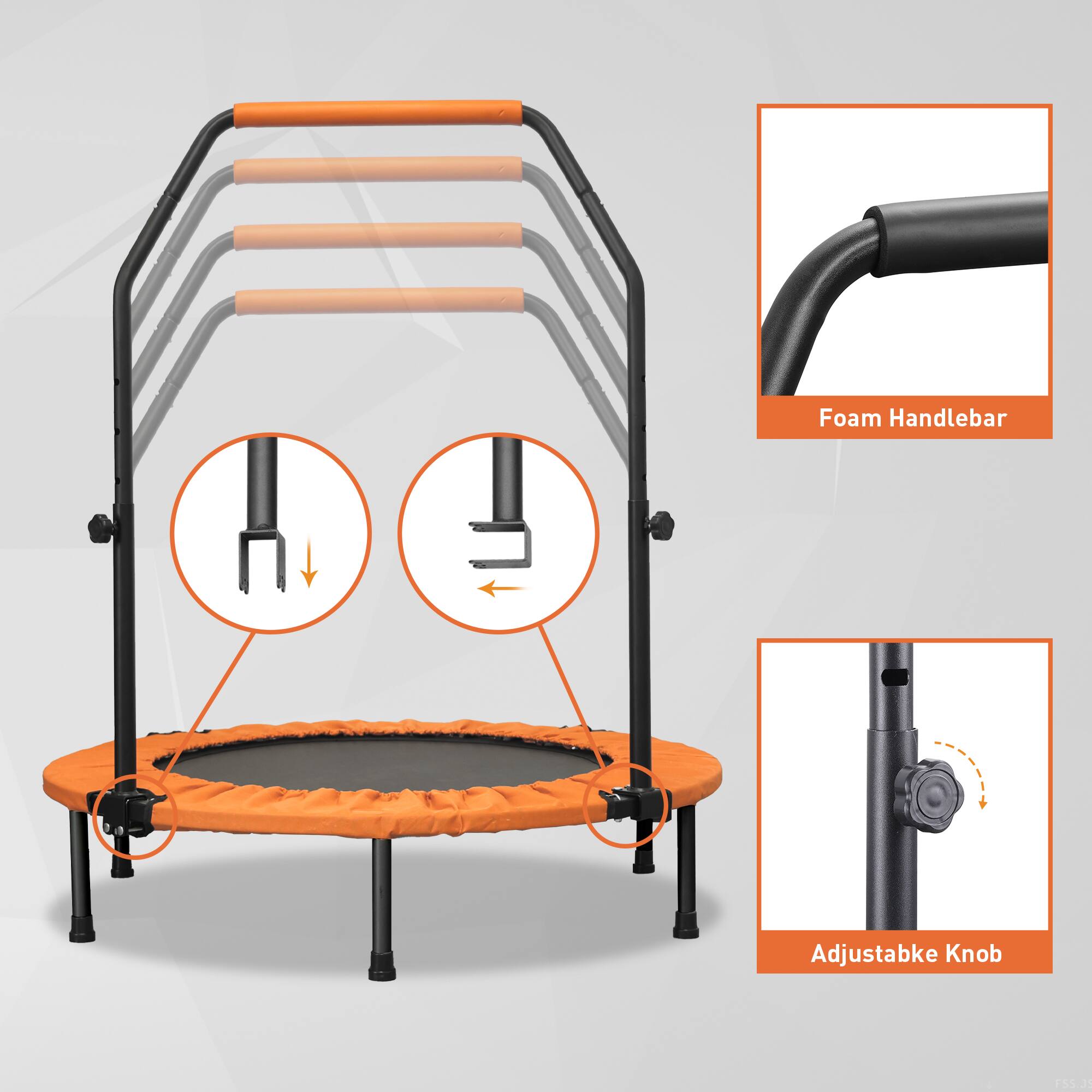 Ainfox 40inch Foldable Mini Trampoline Fitness Rebounder with