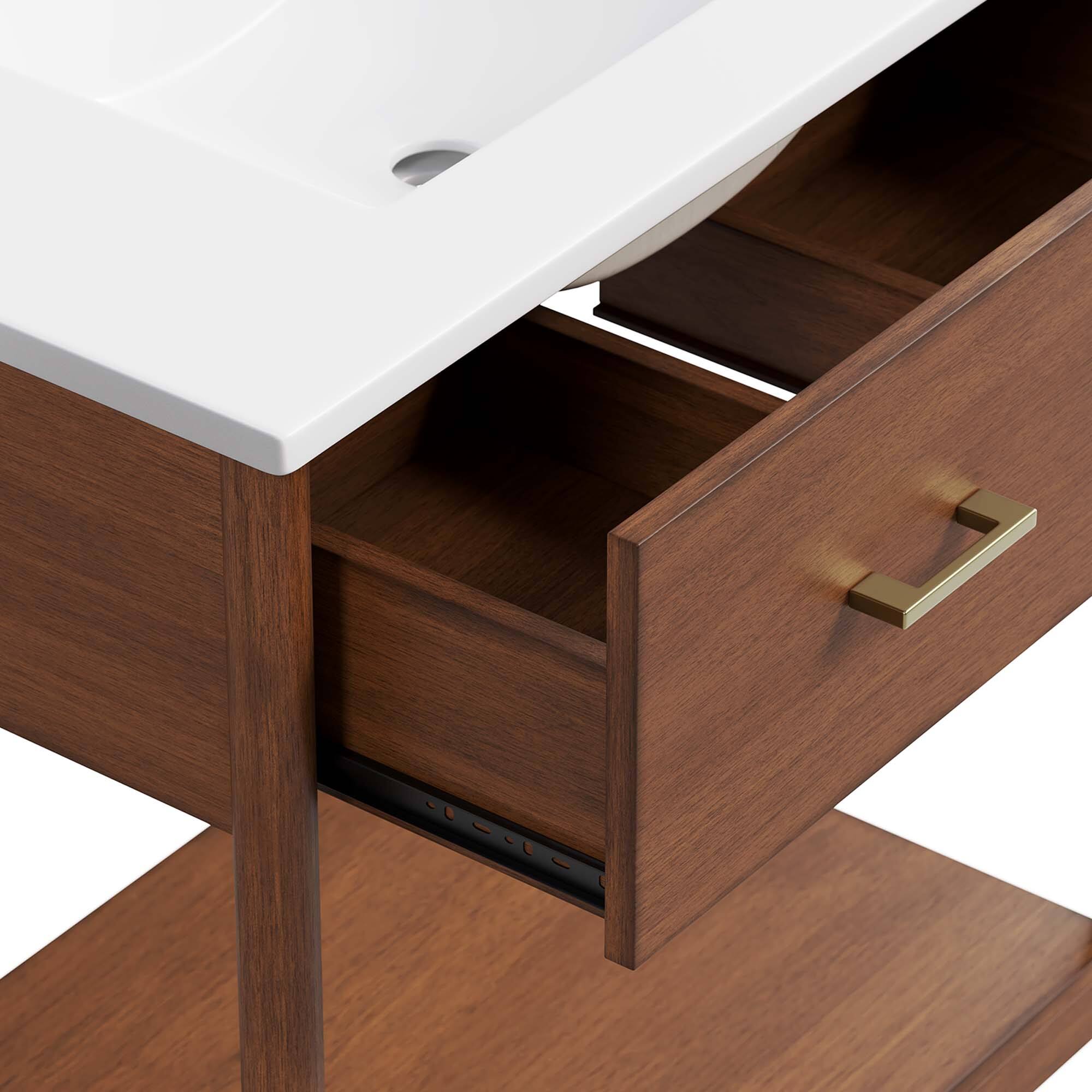 Alt View 6. Modway - Zaire Bathroom Vanity Basin Included by Modway - Walnut White.