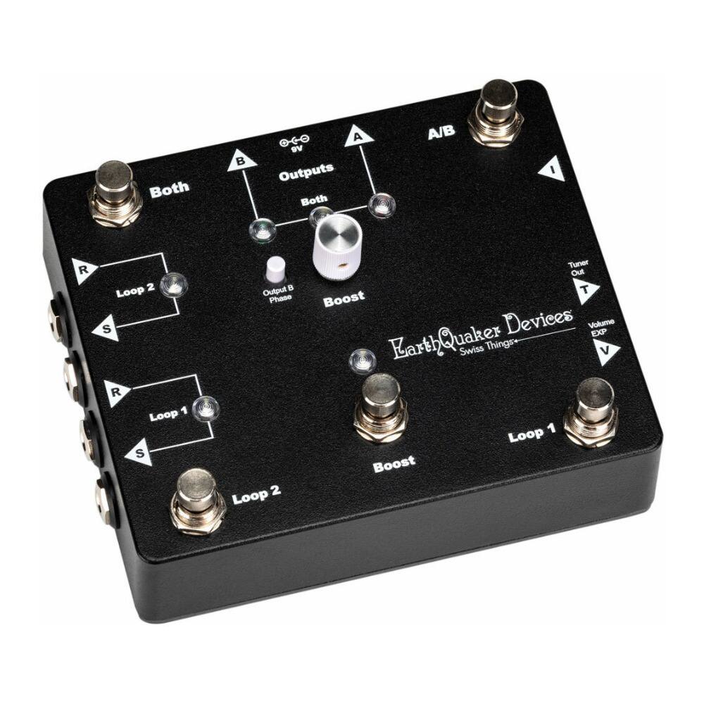 EarthQuaker Devices Swiss Things+

Both A/B I R 2 Loop S R 1 Loop S Output B Phase 2 Loop Tuner Out T Boost Volume EXP