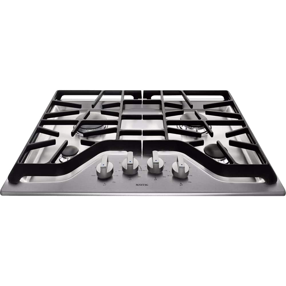 Maytag - 30" Built-In Gas Cooktop - Stainless Steel - Larger Front