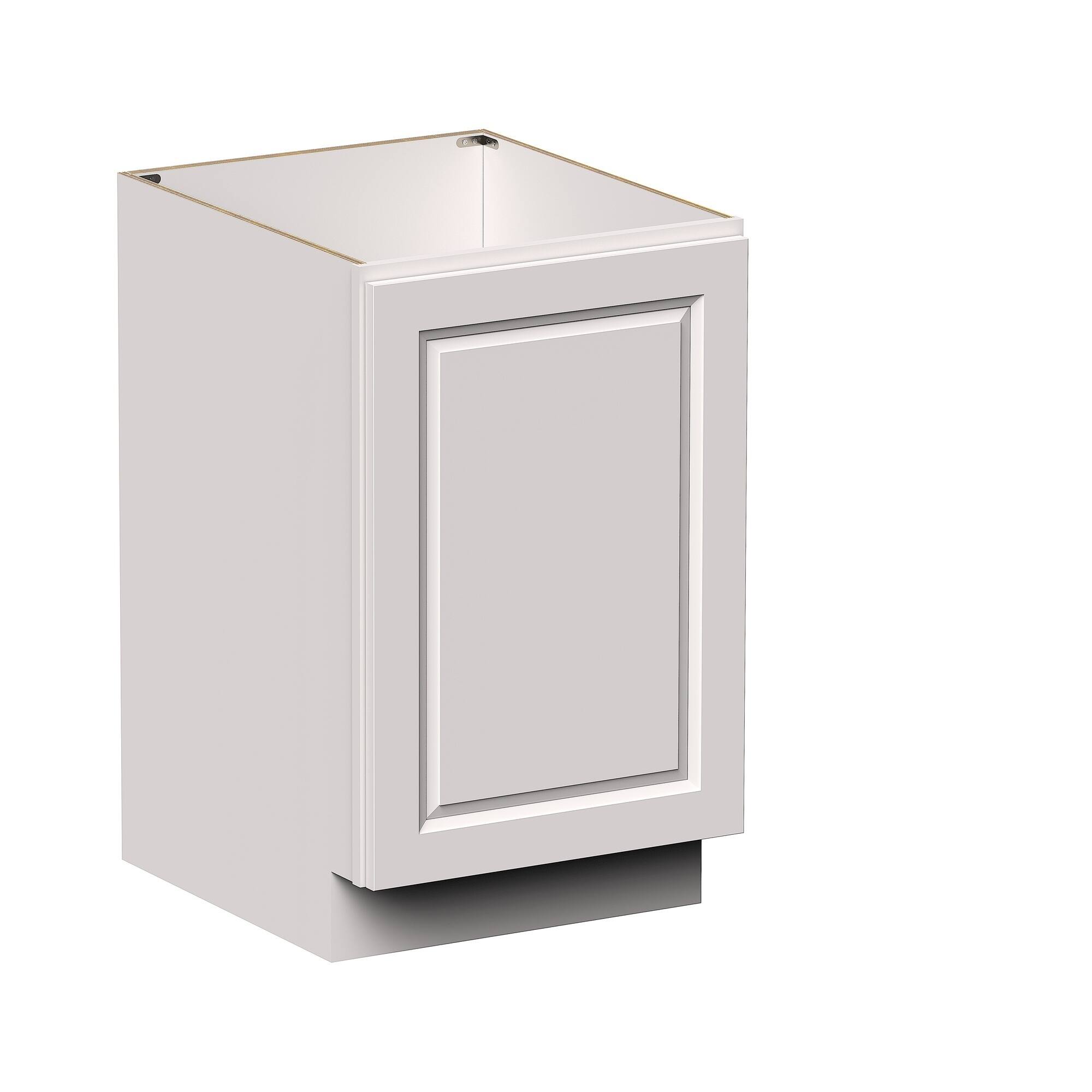Angle. Boyel Living - 21-in W x 34.5-in H x 24-in D Shaker Full-Height Door Kitchen Base Cabinet with Soft-Close Hinges - Glacier White.