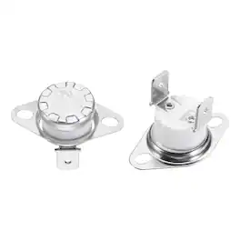 Unique Bargains - 2pcs KSD301 Thermostat 190°C/374°F 16A Normally Closed N.C Thermal Cutoff Switch for Microwaves/Oven Ceramic - Silver