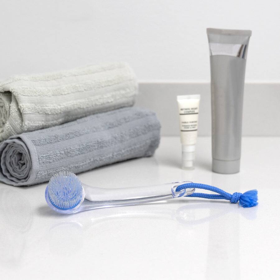 Back. Zadro - Exfoliating Facial Brush with Silicone Bristles - Clear.