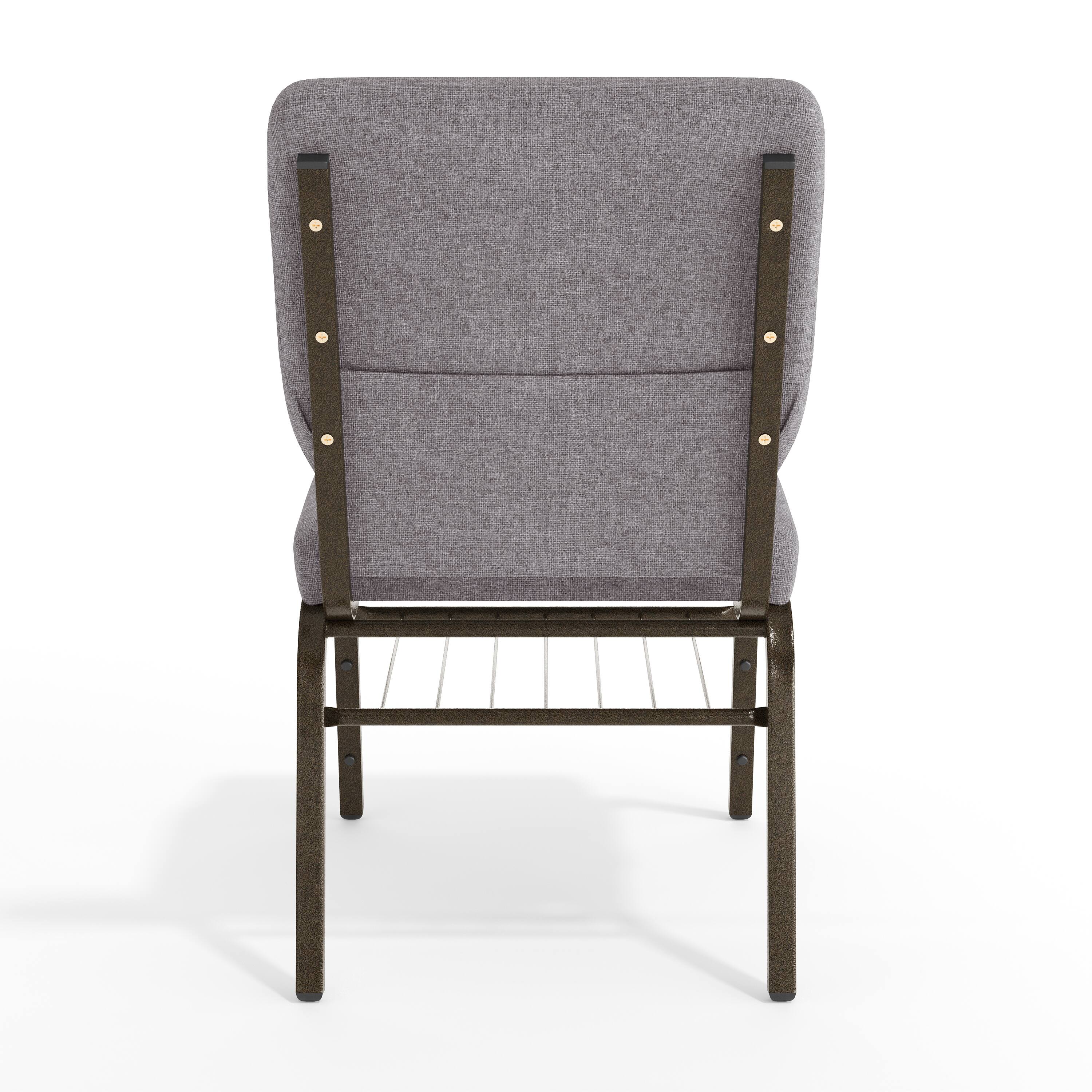 Back. Flash Furniture - HERCULES Series 18.5''W Church Chair in Gray Fabric with Book Rack - Gold Vein Frame - Gray.