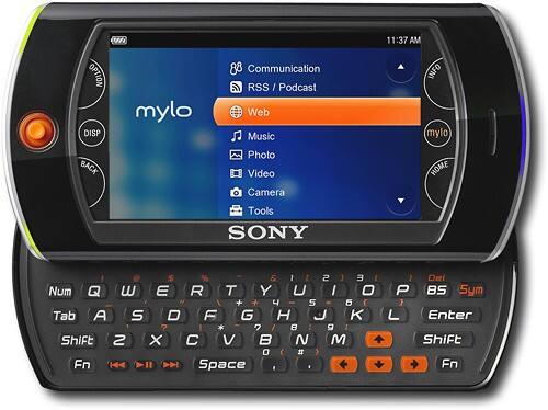 Front Standard. Sony - 1GB* mylo Wi-Fi Internet device with Internet Access and Multimedia Playback - Black.